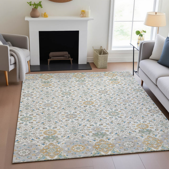 Addison Chantille ACN2199 Panel Machine Made Transitional Ivory Rug