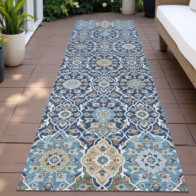Addison Chantille ACN2199 Panel Machine Made Transitional Navy Rug