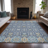 Addison Chantille ACN2199 Panel Machine Made Transitional Navy Rug