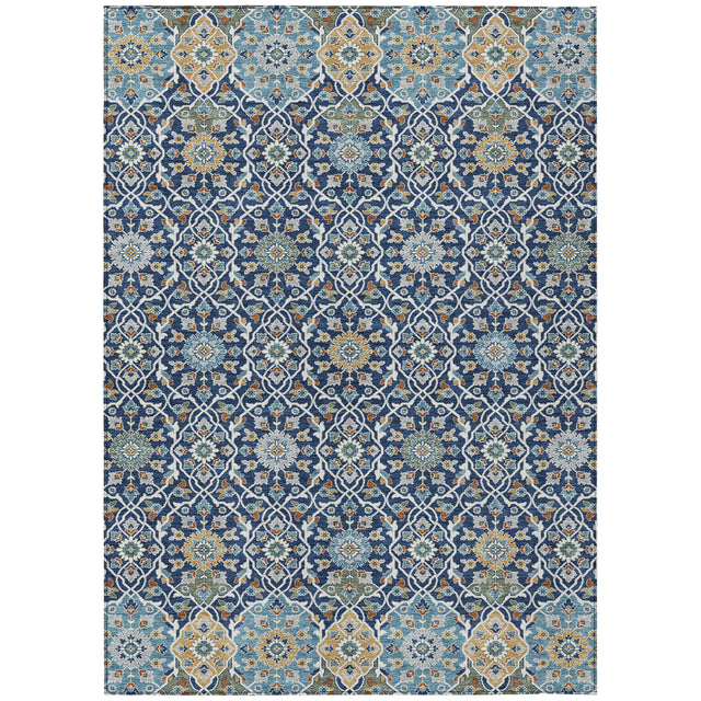 Addison Chantille ACN2199 Panel Machine Made Transitional Navy Rug