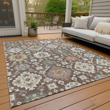 Addison Chantille ACN2200 Bohemian Machine Made Transitional Chocolate Rug