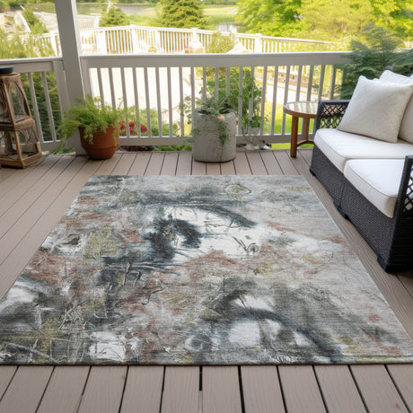 Addison Chantille ACN2202 Abstract Machine Made Transitional Taupe Rug