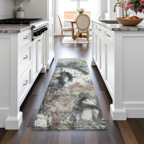Addison Chantille ACN2202 Abstract Machine Made Transitional Taupe Rug