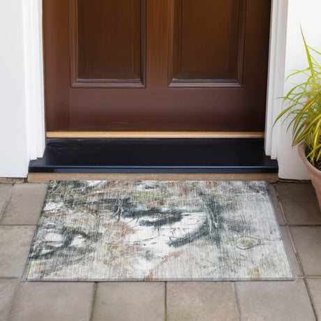 Addison Chantille ACN2202 Abstract Machine Made Transitional Taupe Rug