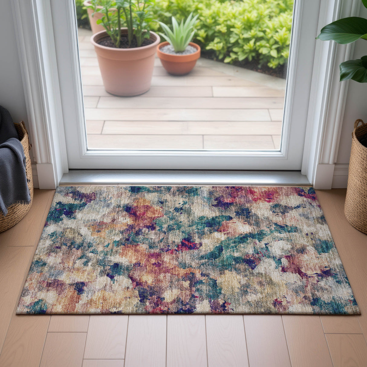 Addison Chantille ACN2203 Abstract Machine Made Transitional Putty Rug