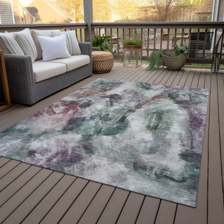 Addison Chantille ACN2204 Abstract Machine Made Transitional Green Rug