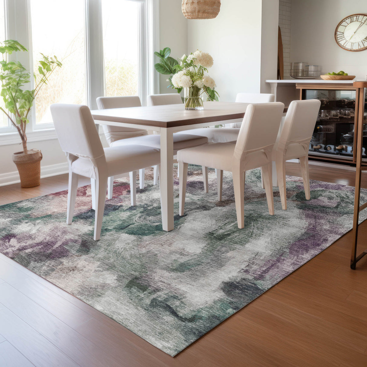 Addison Chantille ACN2204 Abstract Machine Made Transitional Green Rug