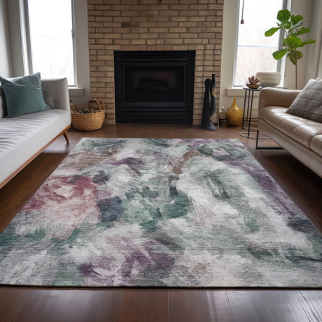 Addison Chantille ACN2204 Abstract Machine Made Transitional Green Rug