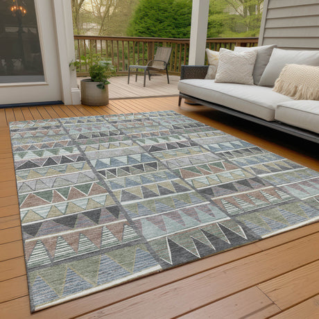 Addison Chantille ACN2205 Geometric Machine Made Transitional Gray Rug