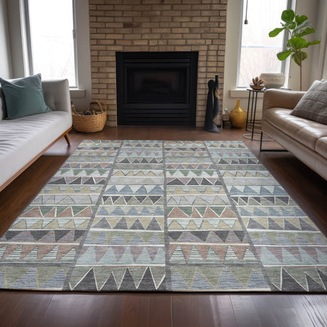 Addison Chantille ACN2205 Geometric Machine Made Transitional Gray Rug