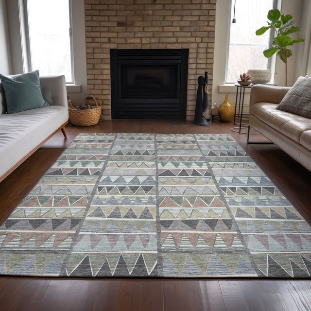 Addison Chantille ACN2205 Geometric Machine Made Transitional Gray Rug