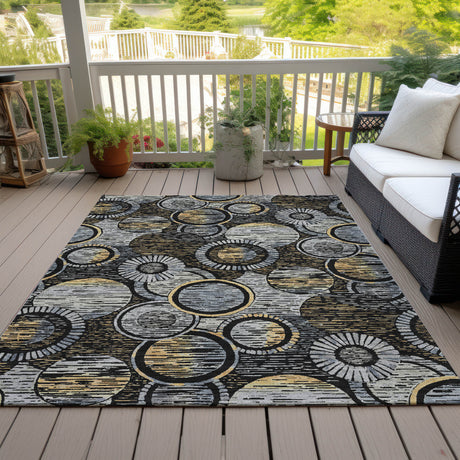 Addison Chantille ACN2206 Geometric Machine Made Transitional Black Rug