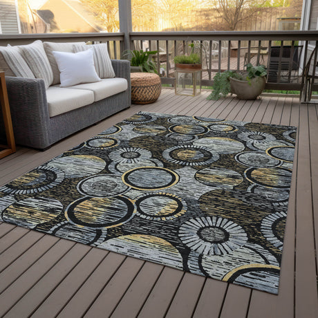Addison Chantille ACN2206 Geometric Machine Made Transitional Black Rug