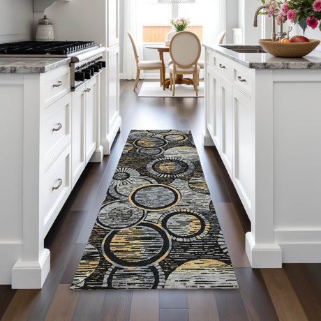 Addison Chantille ACN2206 Geometric Machine Made Transitional Black Rug