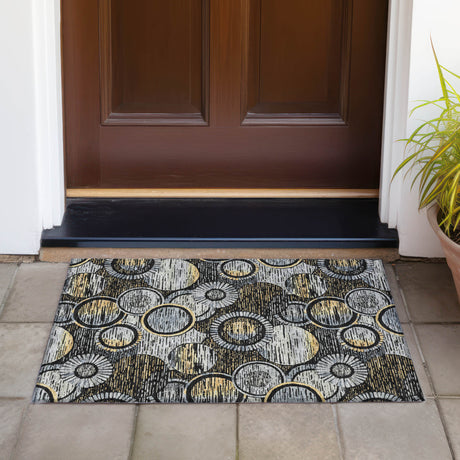 Addison Chantille ACN2206 Geometric Machine Made Transitional Black Rug