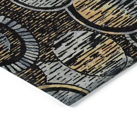 Addison Chantille ACN2206 Geometric Machine Made Transitional Black Rug