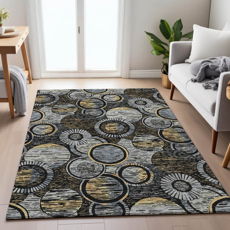 Addison Chantille ACN2206 Geometric Machine Made Transitional Black Rug