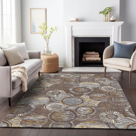 Addison Chantille ACN2206 Geometric Machine Made Transitional Fudge Rug