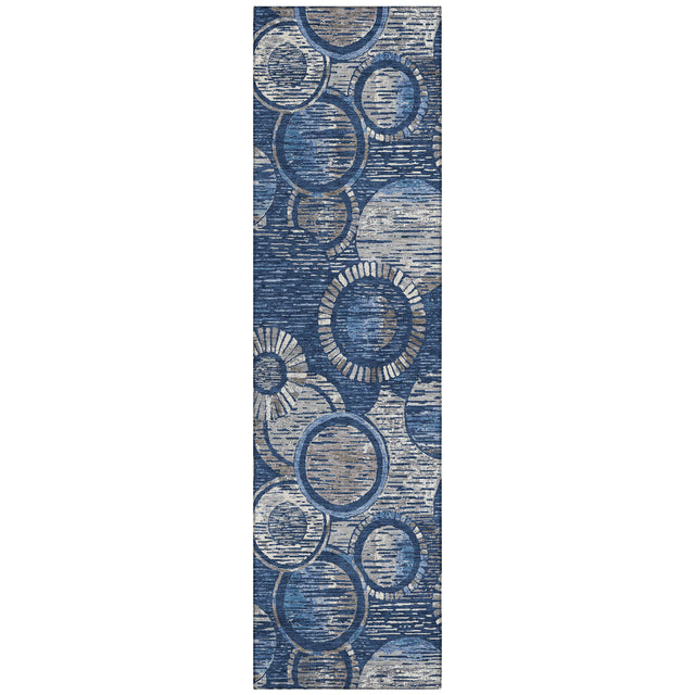 Addison Chantille ACN2206 Geometric Machine Made Transitional Navy Rug
