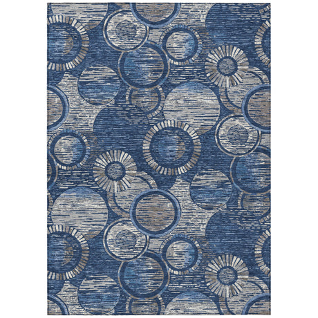 Addison Chantille ACN2206 Geometric Machine Made Transitional Navy Rug