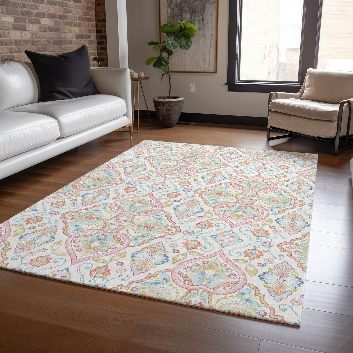 Addison Chantille ACN2207 Bohemian Machine Made Transitional Ivory Rug