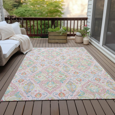 Addison Chantille ACN2207 Bohemian Machine Made Transitional Pink Rug