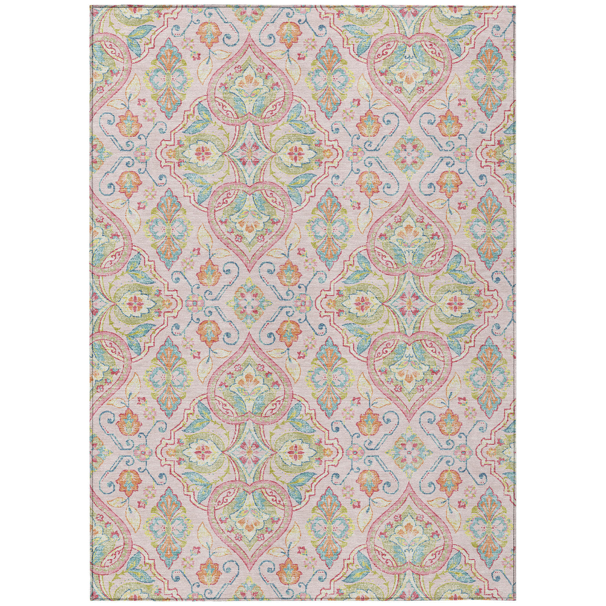 Addison Chantille ACN2207 Bohemian Machine Made Transitional Pink Rug
