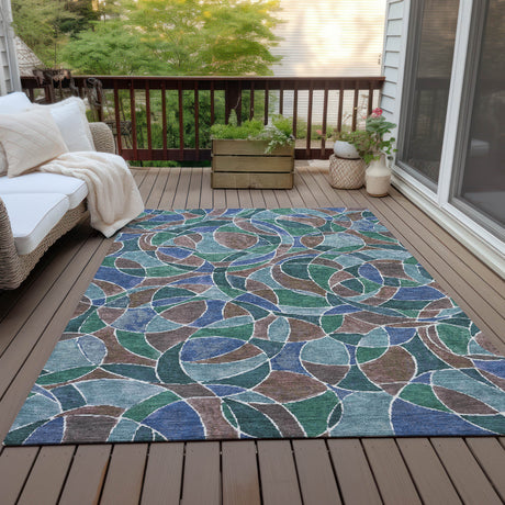 Addison Chantille ACN2208 Geometric Machine Made Transitional Blue Rug