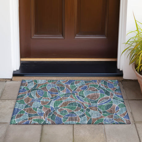 Addison Chantille ACN2208 Geometric Machine Made Transitional Blue Rug