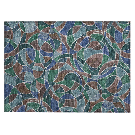 Addison Chantille ACN2208 Geometric Machine Made Transitional Blue Rug