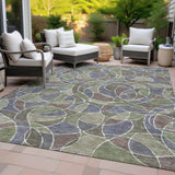 Addison Chantille ACN2208 Geometric Machine Made Transitional Green Rug