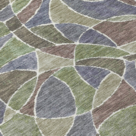 Addison Chantille ACN2208 Geometric Machine Made Transitional Green Rug