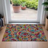 Addison Chantille ACN2208 Geometric Machine Made Transitional Merlot Rug