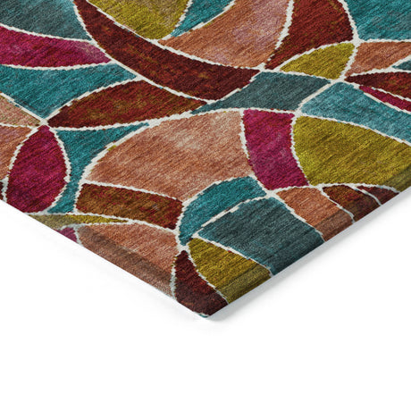 Addison Chantille ACN2208 Geometric Machine Made Transitional Merlot Rug