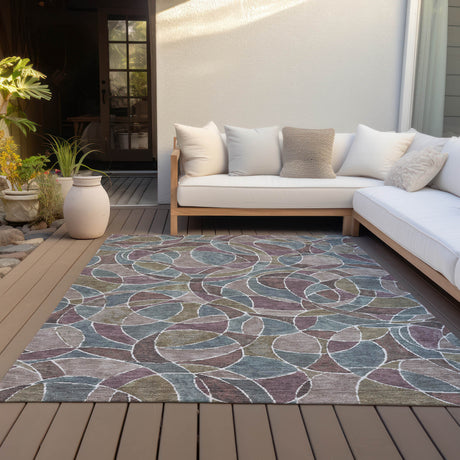 Addison Chantille ACN2208 Geometric Machine Made Transitional Plum Rug
