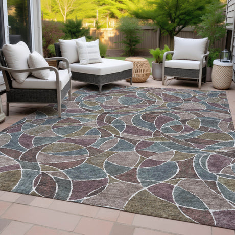 Addison Chantille ACN2208 Geometric Machine Made Transitional Plum Rug