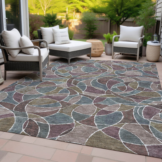 Addison Chantille ACN2208 Geometric Machine Made Transitional Plum Rug