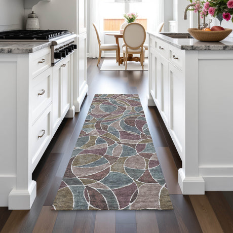 Addison Chantille ACN2208 Geometric Machine Made Transitional Plum Rug