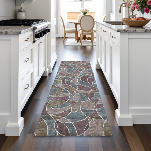 Addison Chantille ACN2208 Geometric Machine Made Transitional Plum Rug