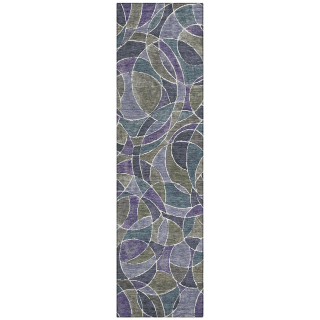 Addison Chantille ACN2208 Geometric Machine Made Transitional Purple Rug