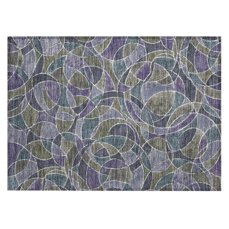 Addison Chantille ACN2208 Geometric Machine Made Transitional Purple Rug