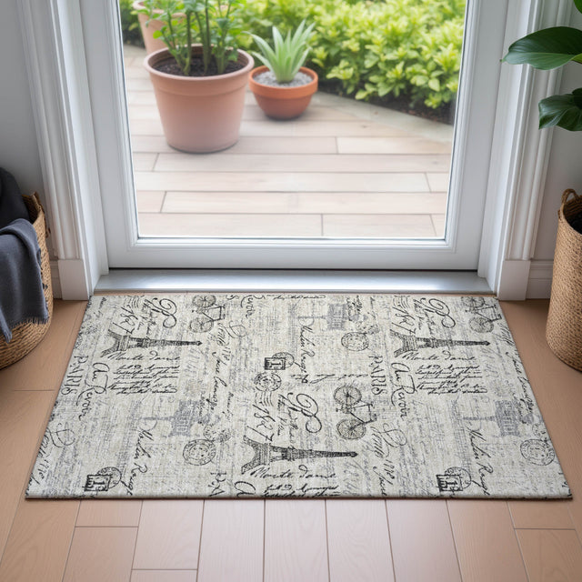 Addison Chantille ACN2209 Novelty Machine Made Transitional Beige Rug