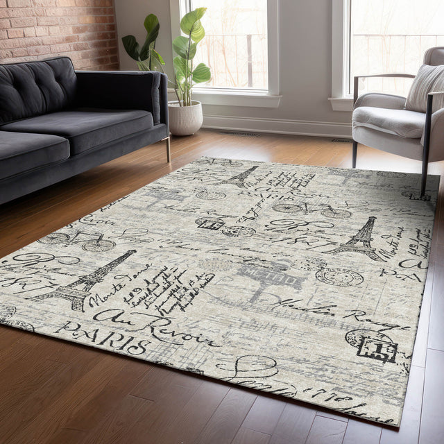 Addison Chantille ACN2209 Novelty Machine Made Transitional Beige Rug
