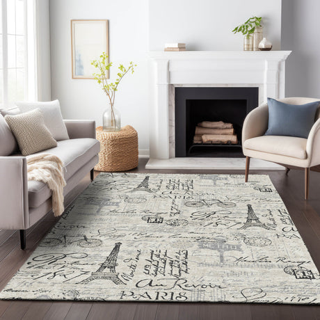 Addison Chantille ACN2209 Novelty Machine Made Transitional Beige Rug