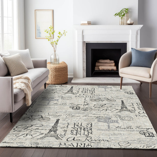Addison Chantille ACN2209 Novelty Machine Made Transitional Beige Rug