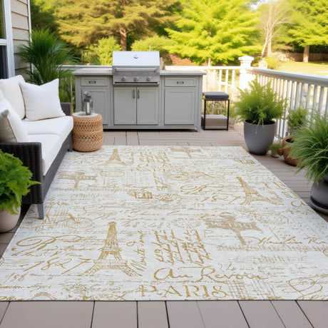 Addison Chantille ACN2209 Novelty Machine Made Transitional Gold Rug