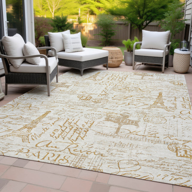Addison Chantille ACN2209 Novelty Machine Made Transitional Gold Rug
