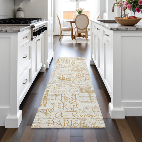 Addison Chantille ACN2209 Novelty Machine Made Transitional Gold Rug