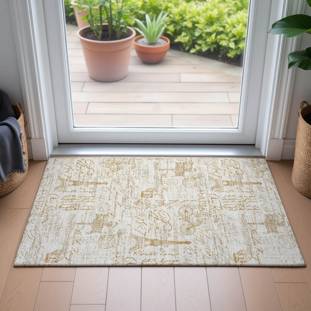 Addison Chantille ACN2209 Novelty Machine Made Transitional Gold Rug