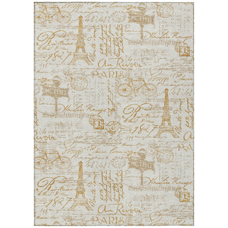 Addison Chantille ACN2209 Novelty Machine Made Transitional Gold Rug